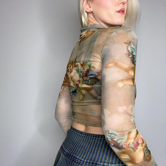Urban Outfitters Renaissance Cherub Mesh Top - Picture 4 of 7